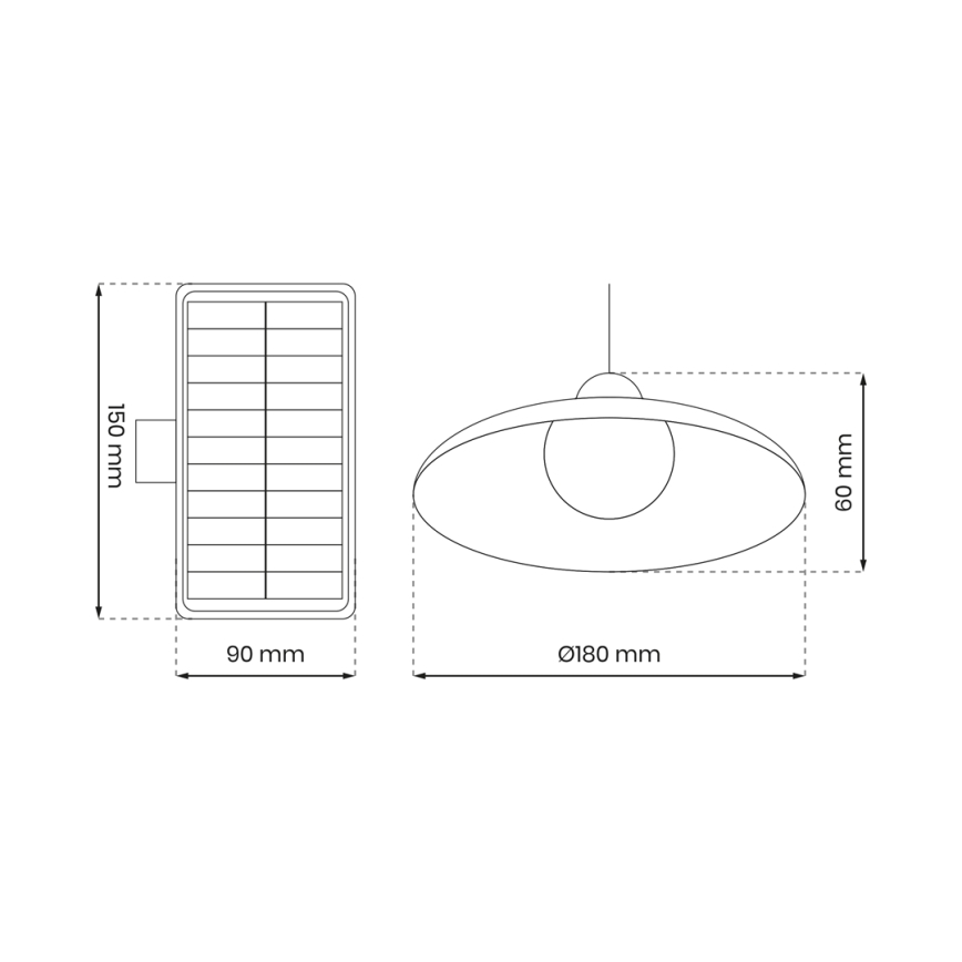 Lámpara solar colgante LED regulable con sensor crepuscular LED/6W/3,7V 800 mAh IP44 + mando a distancia