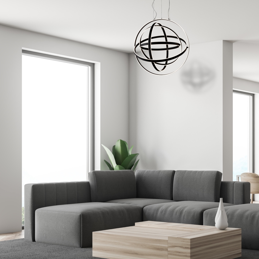 Lámpara colgante LED suspendida por cable COPERNICUS LED/260W/230V negra