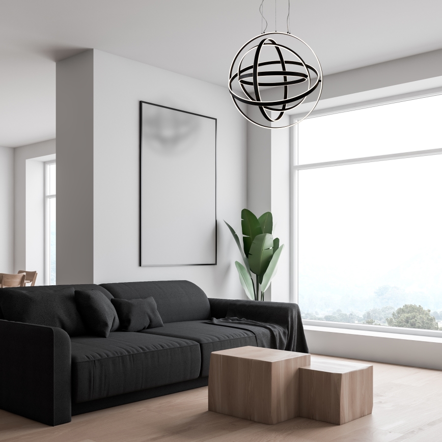 Lámpara colgante LED suspendida por cable COPERNICUS LED/260W/230V negra