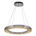 Lámpara colgante LED suspendida por cable JESI LED/85W/230V 3000K Ø 80 cm plateada