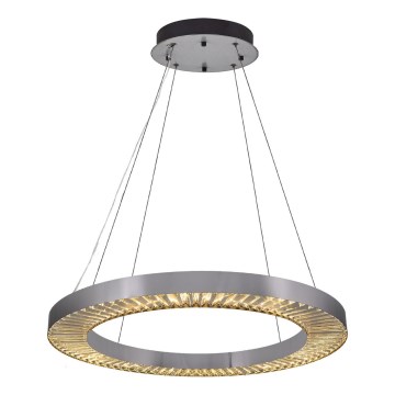 Lámpara colgante LED suspendida por cable JESI LED/85W/230V 3000K Ø 80 cm plateada