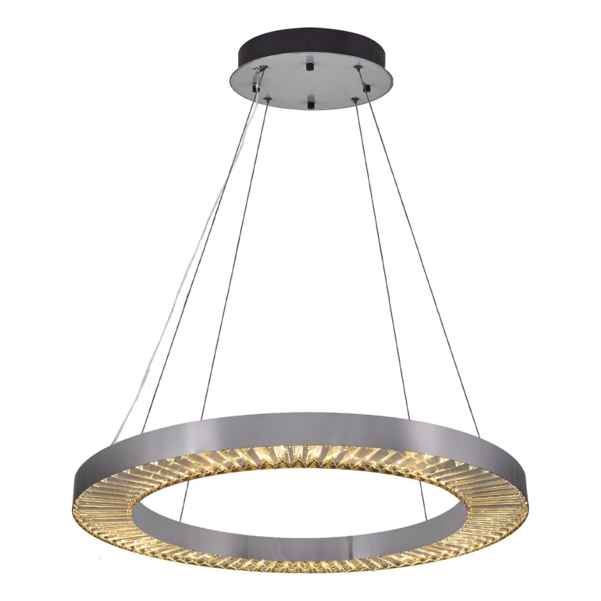 Lámpara colgante LED suspendida por cable JESI LED/85W/230V 3000K Ø 80 cm plateada