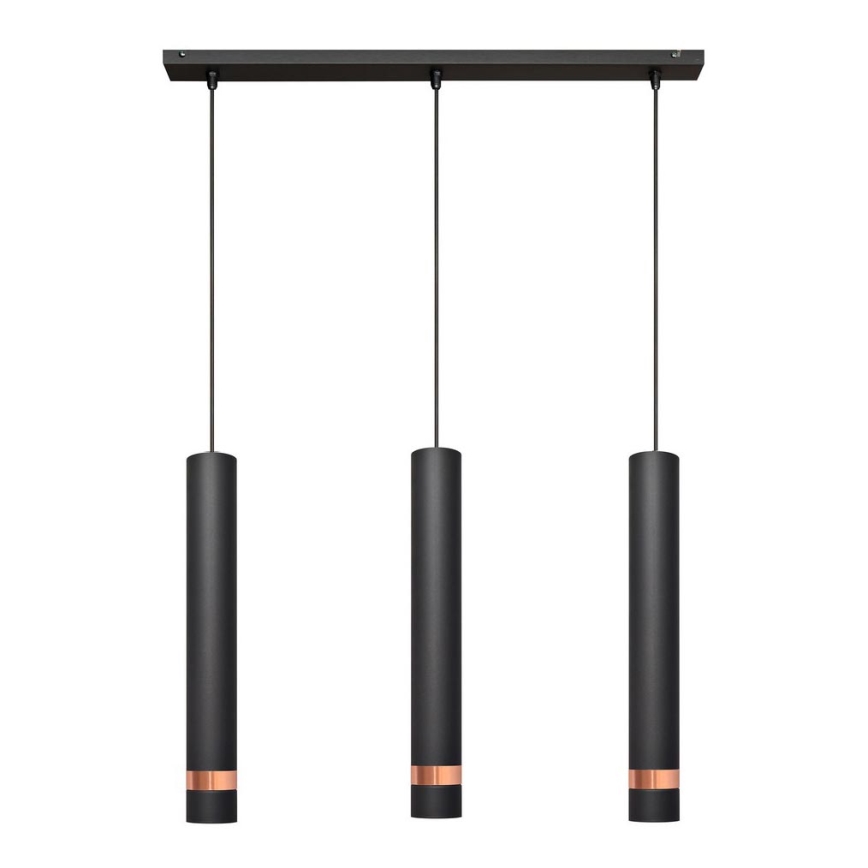 Lámpara colgante LED TUBA 3xGU10/4,8W/230V negro/cobre