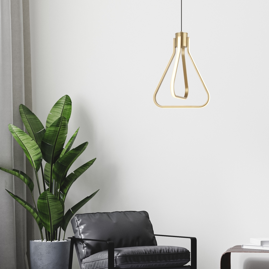 Lámpara colgante LED ZING con cable LED/19W/230V dorada