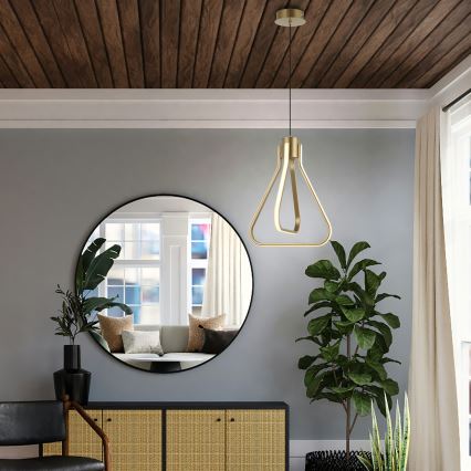 Lámpara colgante LED ZING con cable LED/19W/230V dorada