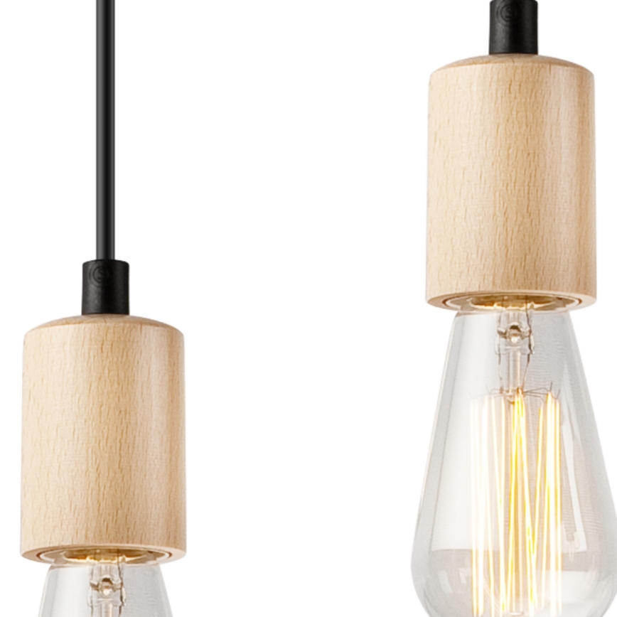Lámpara colgante LEON 5xE27/60W/230V haya