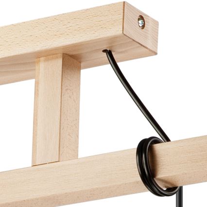Lámpara colgante con cable LEON 3xE27/60W/230V haya