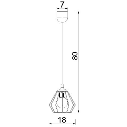 Lámpara colgante LETI 1xE27/15W/230V negro