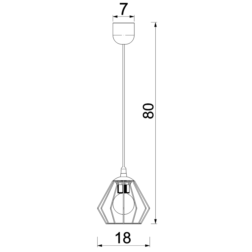 Lámpara colgante LETI 1xE27/15W/230V negro