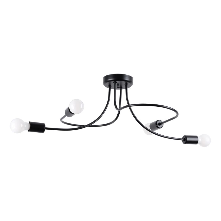 Lámpara colgante LEVAR 4xE27/15W/230V negro