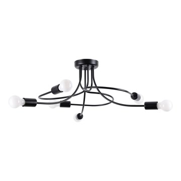 Lámpara colgante LEVAR 6xE27/15W/230V negro