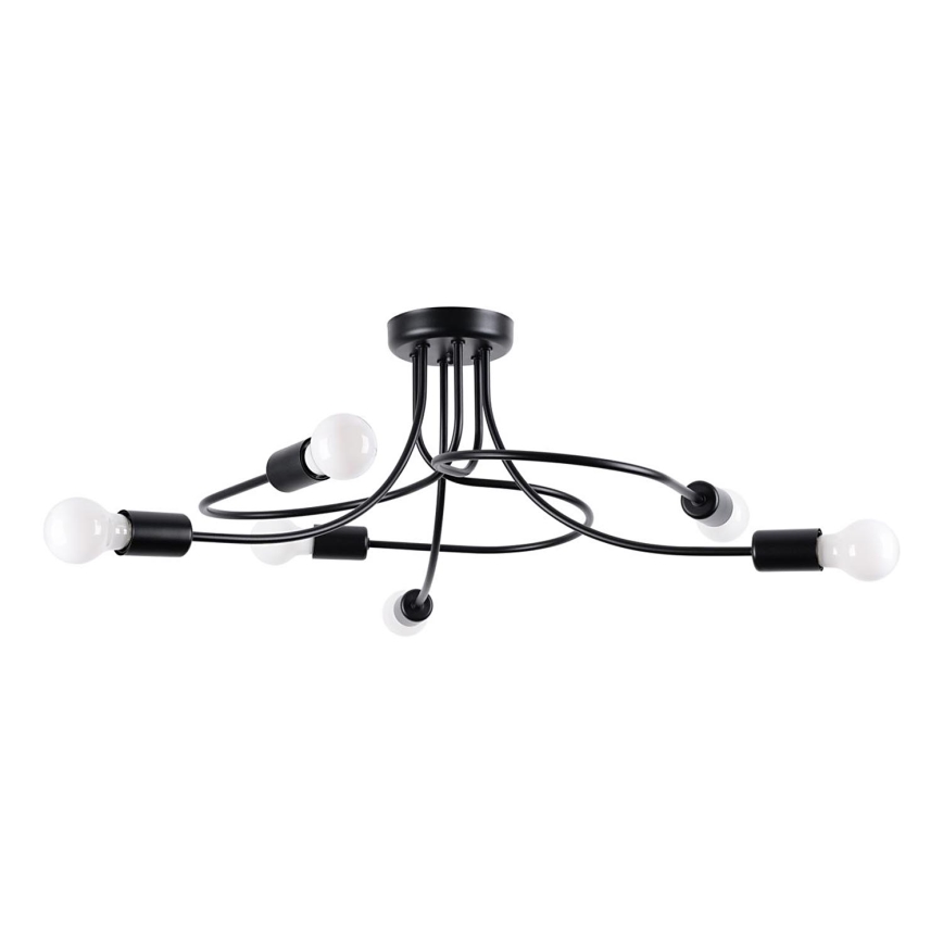 Lámpara colgante LEVAR 6xE27/15W/230V negro