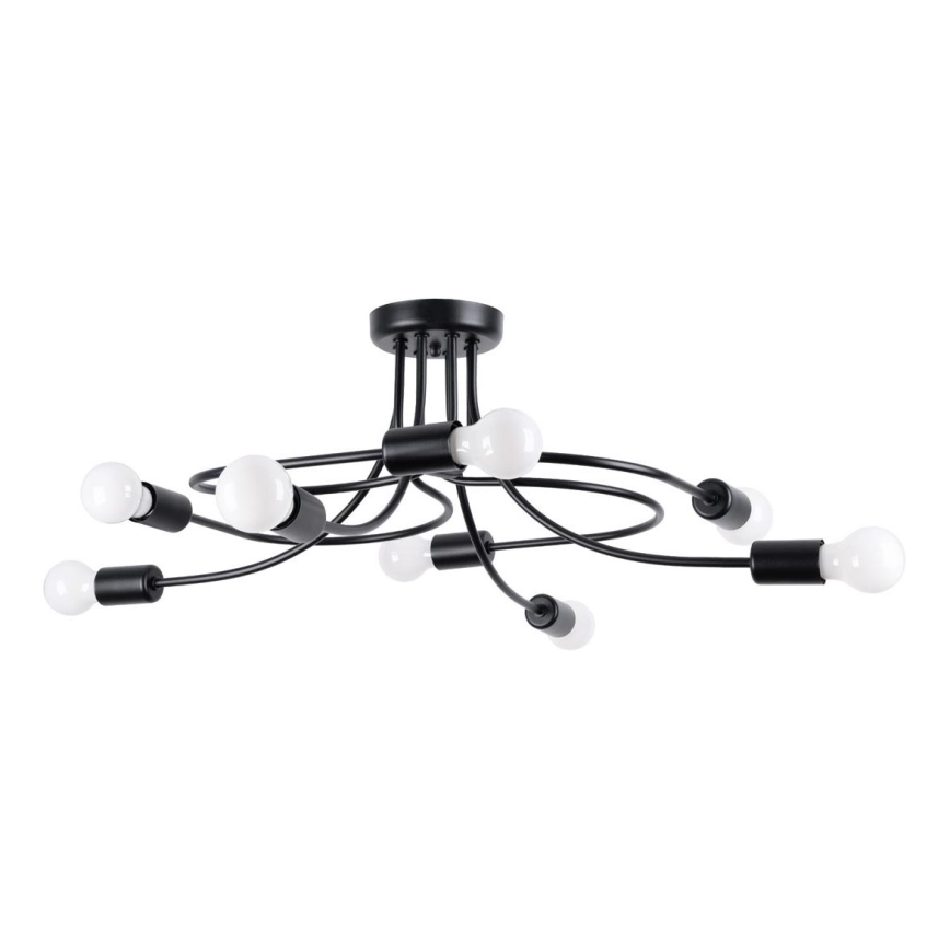 Lámpara colgante LEVAR 8xE27/15W/230V negro