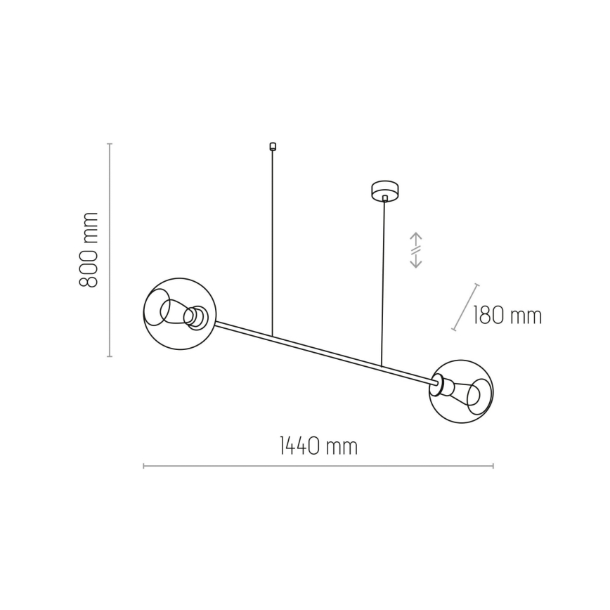 Lámpara colgante LIBRA 2xE27/15W/230V
