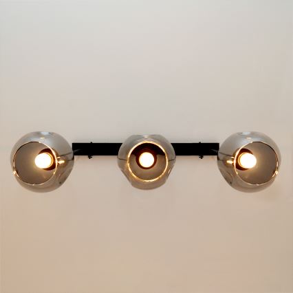 Lámpara colgante LILI 3xE27/15W/230V negro/gris