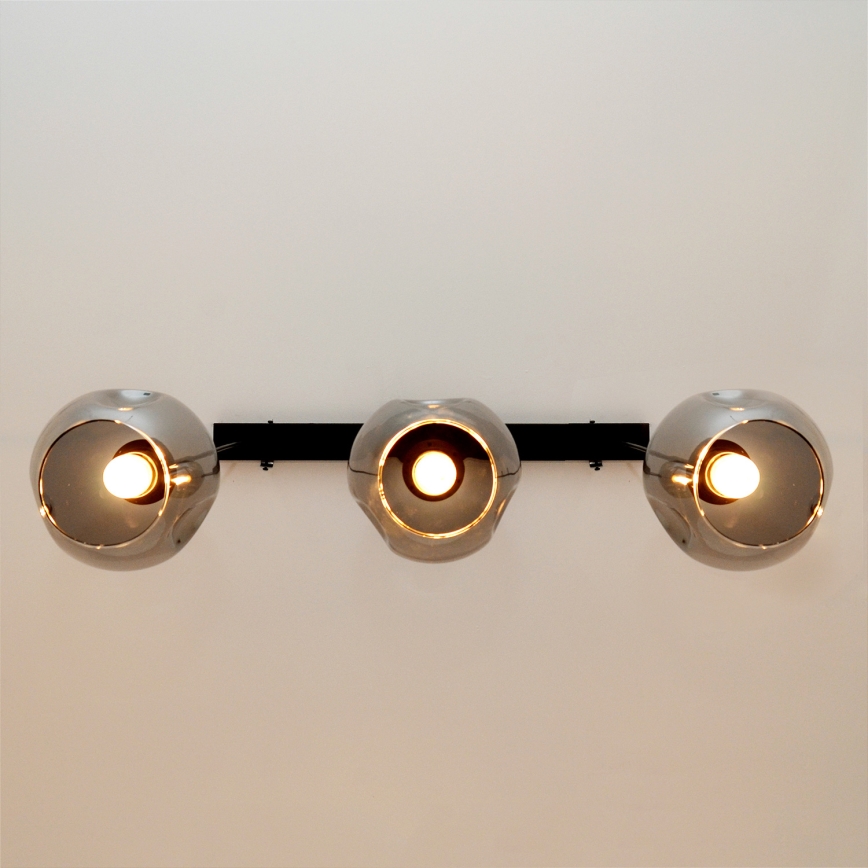 Lámpara colgante LILI 3xE27/15W/230V negro/gris