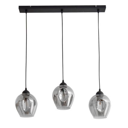 Lámpara colgante LILI 3xE27/15W/230V negro/gris