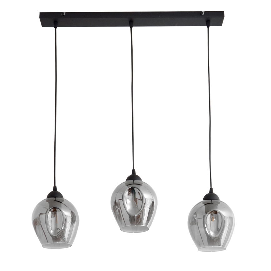 Lámpara colgante LILI 3xE27/15W/230V negro/gris