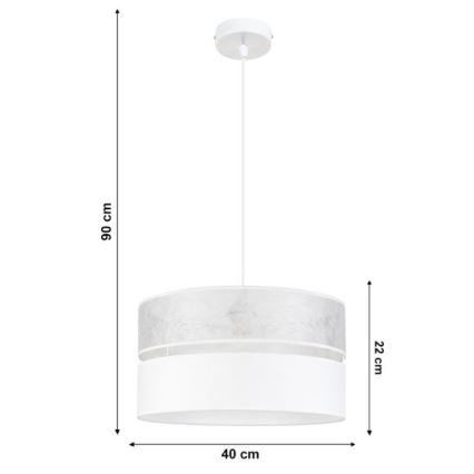 Lámpara colgante LIMA 1xE27/60W/230V blanco