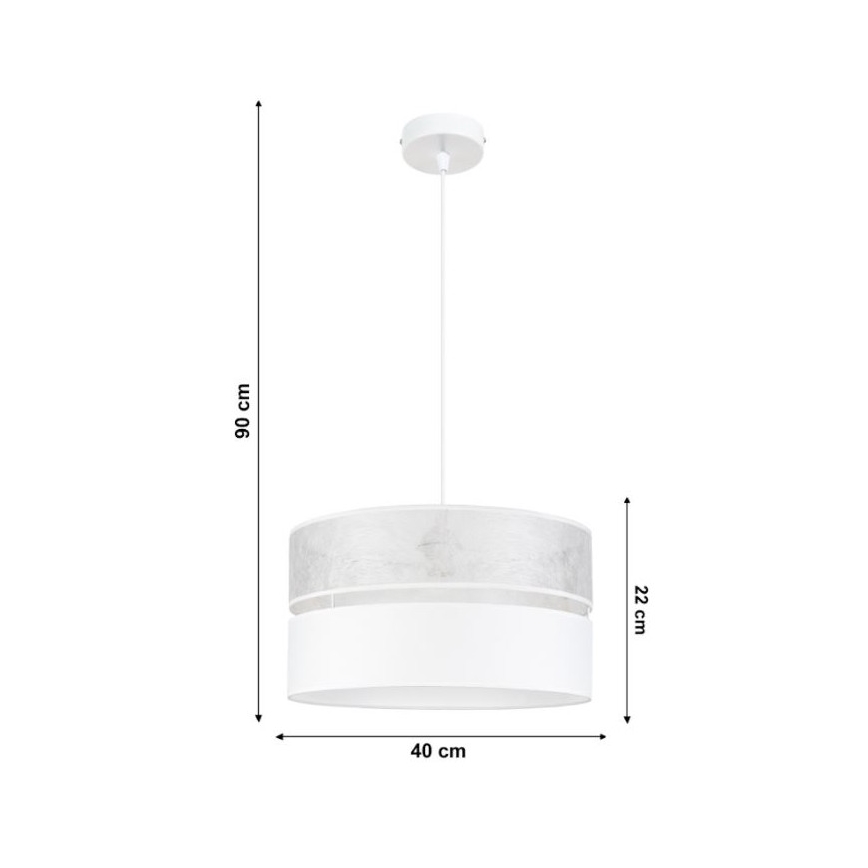 Lámpara colgante LIMA 1xE27/60W/230V blanco