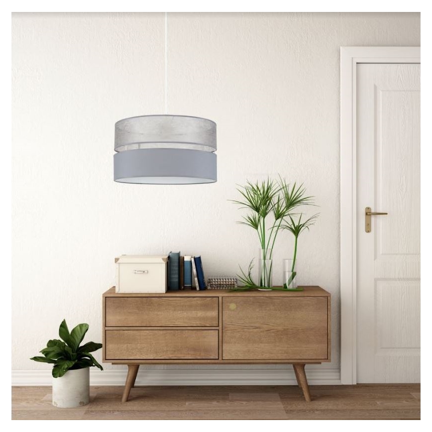 Lámpara colgante LIMA 1xE27/60W/230V gris