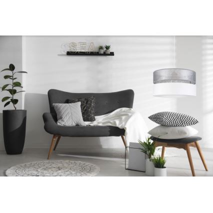 Lámpara colgante LIMA 1xE27/60W/230V plata/blanco