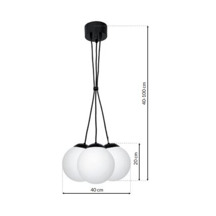 Lámpara colgante LIMA 3xE14/40W/230V