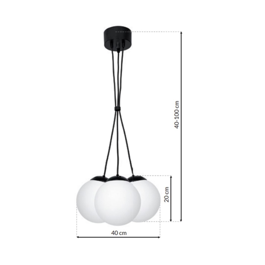 Lámpara colgante LIMA 3xE14/40W/230V
