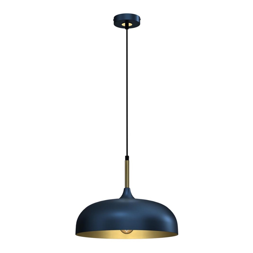 Lámpara colgante LINCOLN 1xE27/60W/230V diá. 35 cm azul
