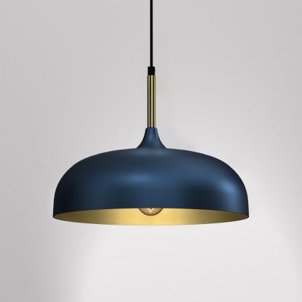 Lámpara colgante LINCOLN 1xE27/60W/230V diá. 35 cm azul