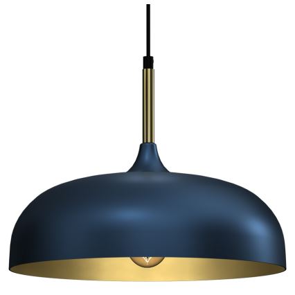 Lámpara colgante LINCOLN 1xE27/60W/230V diá. 35 cm azul