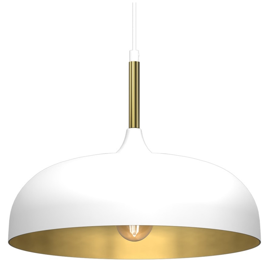 Lámpara colgante LINCOLN 1xE27/60W/230V diá. 35 cm blanco