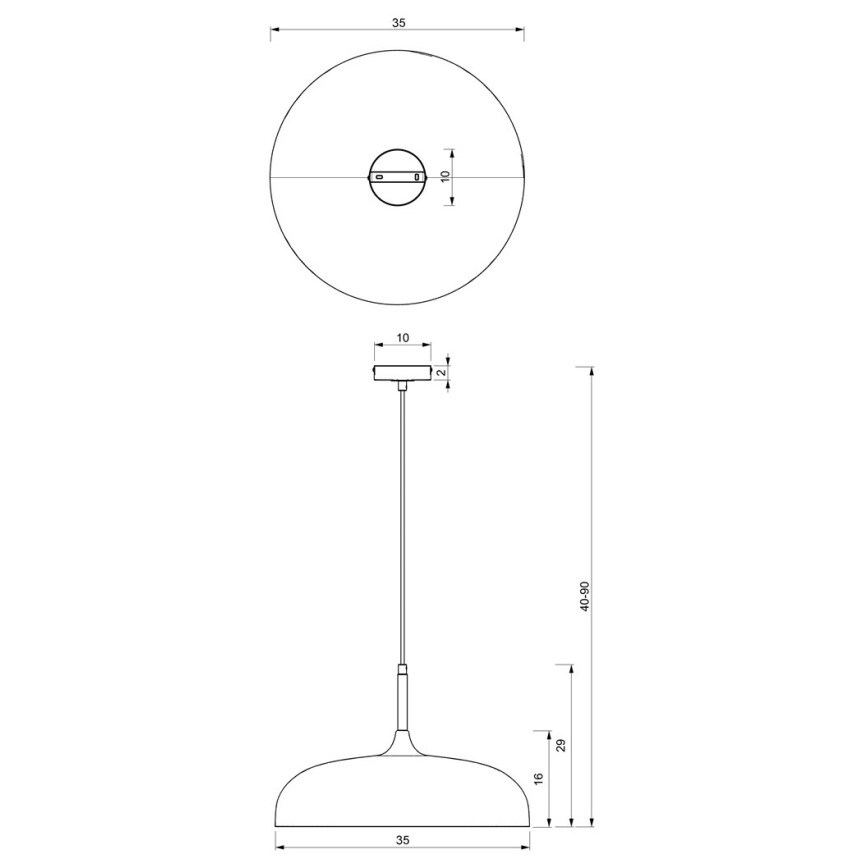 Lámpara colgante LINCOLN 1xE27/60W/230V diá. 35 cm blanco