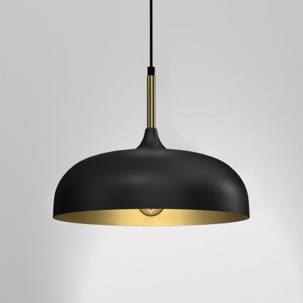 Lámpara colgante LINCOLN 1xE27/60W/230V diá. 35 cm negro