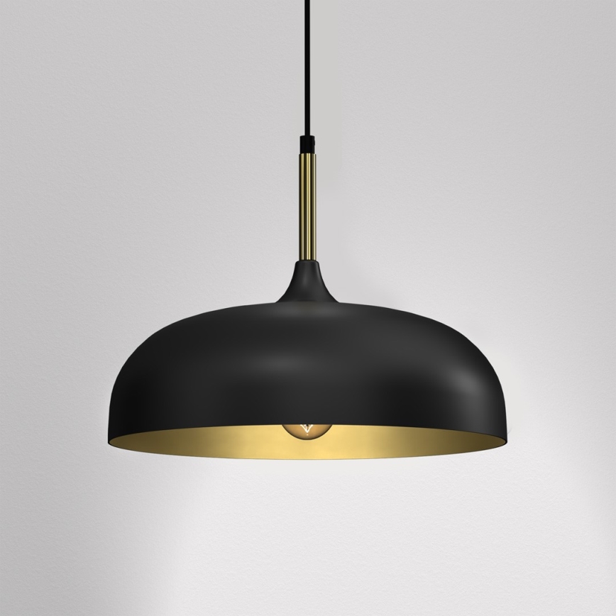 Lámpara colgante LINCOLN 1xE27/60W/230V diá. 35 cm negro