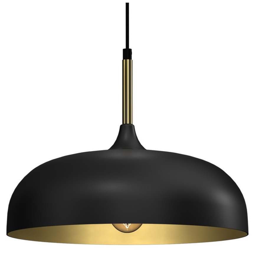 Lámpara colgante LINCOLN 1xE27/60W/230V diá. 35 cm negro
