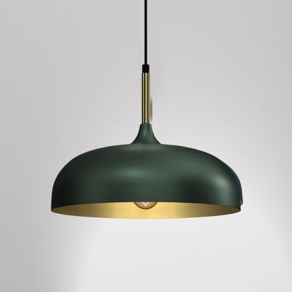 Lámpara colgante LINCOLN 1xE27/60W/230V diá. 35 cm verde