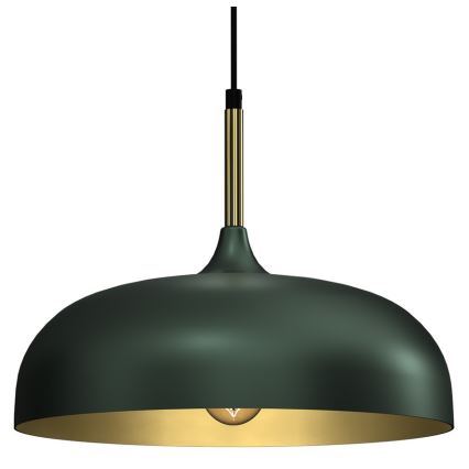 Lámpara colgante LINCOLN 1xE27/60W/230V diá. 35 cm verde