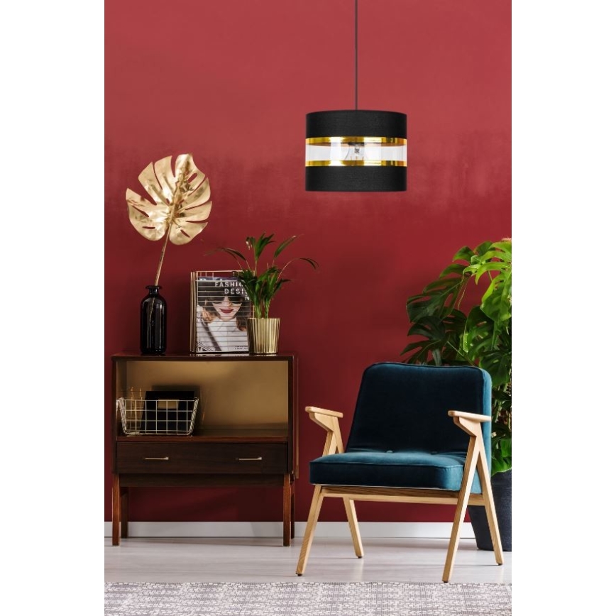 Lámpara colgante LIND 1xE27/60W/230V negro