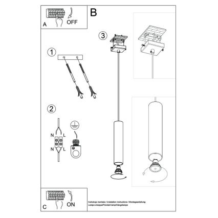 Lámpara colgante LINO 1xGU10/40W/230V