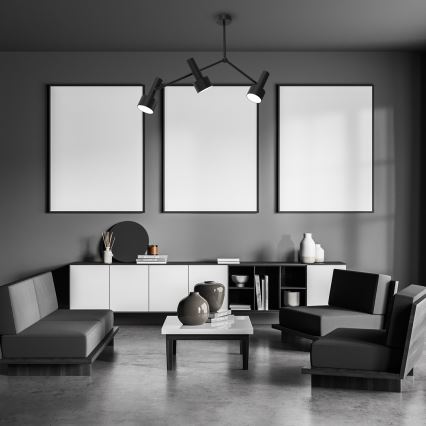 Lámpara colgante LINTERNA 3xGX53/12W/230V negro