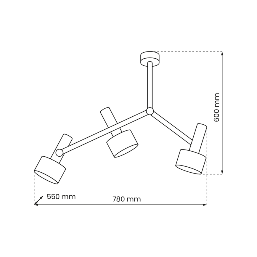 Lámpara colgante LINTERNA 3xGX53/12W/230V negro