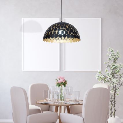 Lámpara colgante LISA BLACK 1xE27/60W/230V
