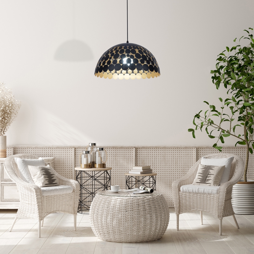 Lámpara colgante LISA BLACK 1xE27/60W/230V