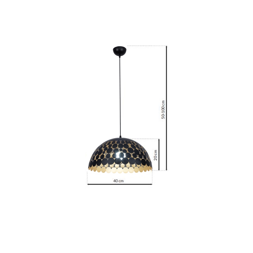 Lámpara colgante LISA BLACK 1xE27/60W/230V