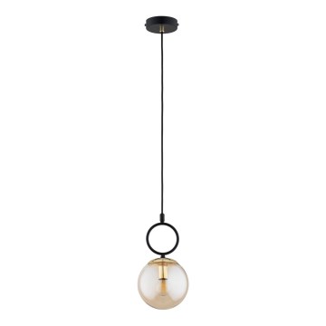Lámpara colgante LISTER 1xE14/10W/230V negro/ahumado beige