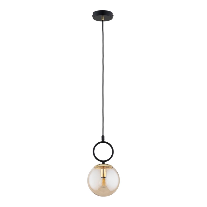 Lámpara colgante LISTER 1xE14/10W/230V negro/ahumado beige