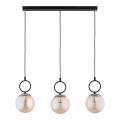 Lámpara colgante LISTER 3xE14/10W/230V negro/ahumado beige