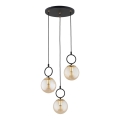 Lámpara colgante LISTER 3xE14/10W/230V negro/ahumado beige