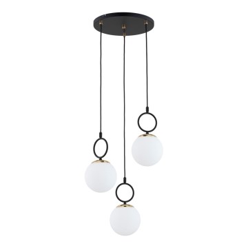 Lámpara colgante LISTER 3xE14/10W/230V negro/blanco